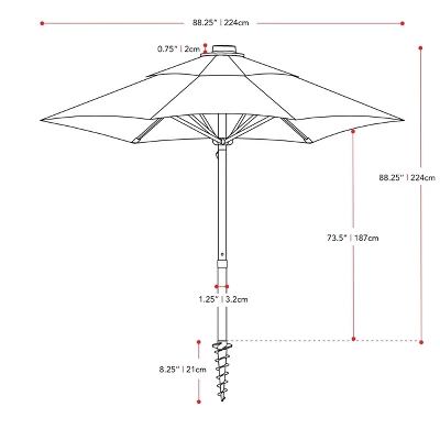 7.5' UV And Wind Resistant Beach/Patio Umbrella - CorLiving - Image 5