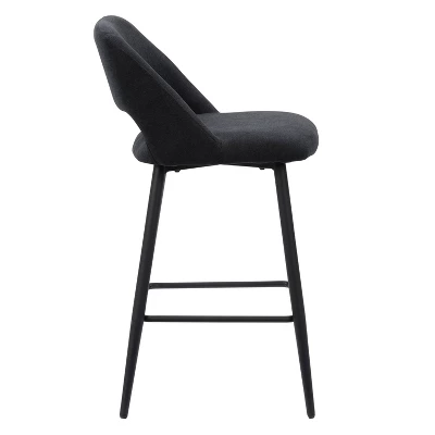 Blakeley Velvet Counter Height Barstool Black - CorLiving - Image 3