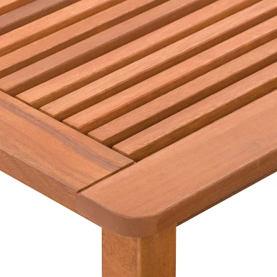 Miramar Square Hardwood Outdoor Side Table - Cinnamon Brown - CorLiving - Image 2