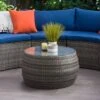 Parksville Round Patio Coffee Table - Gray - CorLiving