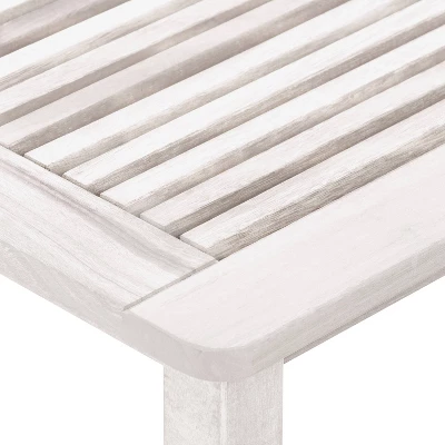 Outdoor Side Table - Whitewash - CorLiving - Image 3