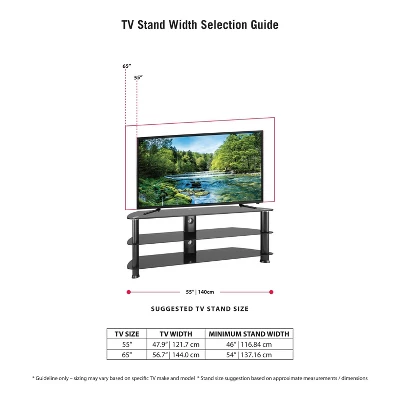 Corner TV Stand For TVs Up To 60" CorLiving Black - Image 5