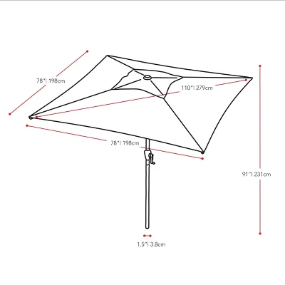 6.5' Square Titling Market Patio Umbrella - CorLiving - Image 7
