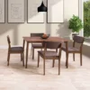 5pc Branson Wood Dining Set Walnut Stain - CorLiving
