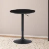 Round Adjustable Pedestal Dining Table Dark Black - CorLiving