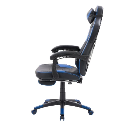 Doom Gaming Chair Black And Blue - CorLiving - Image 5