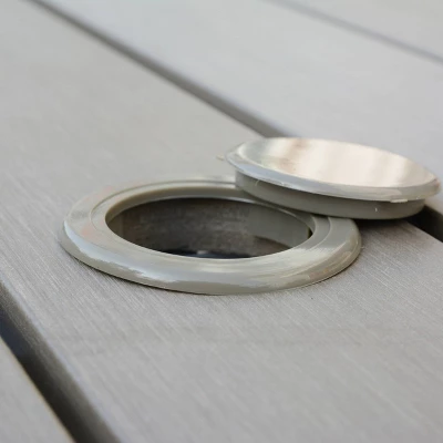 Outdoor Rectangle Dining Table - Sun Bleached Gray - CorLiving - Image 4