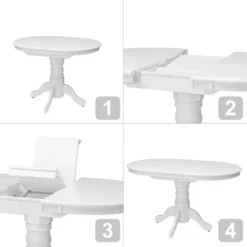Extendable Dining Table White - CorLiving