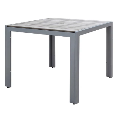 Square Outdoor Dining Table - Sun Bleached Gray - CorLiving - Image 2
