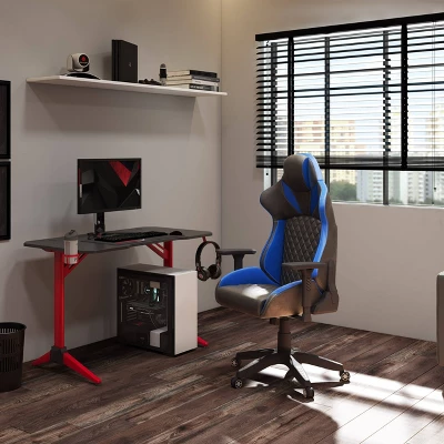 Nightshade Gaming Chair Black And Blue - CorLiving